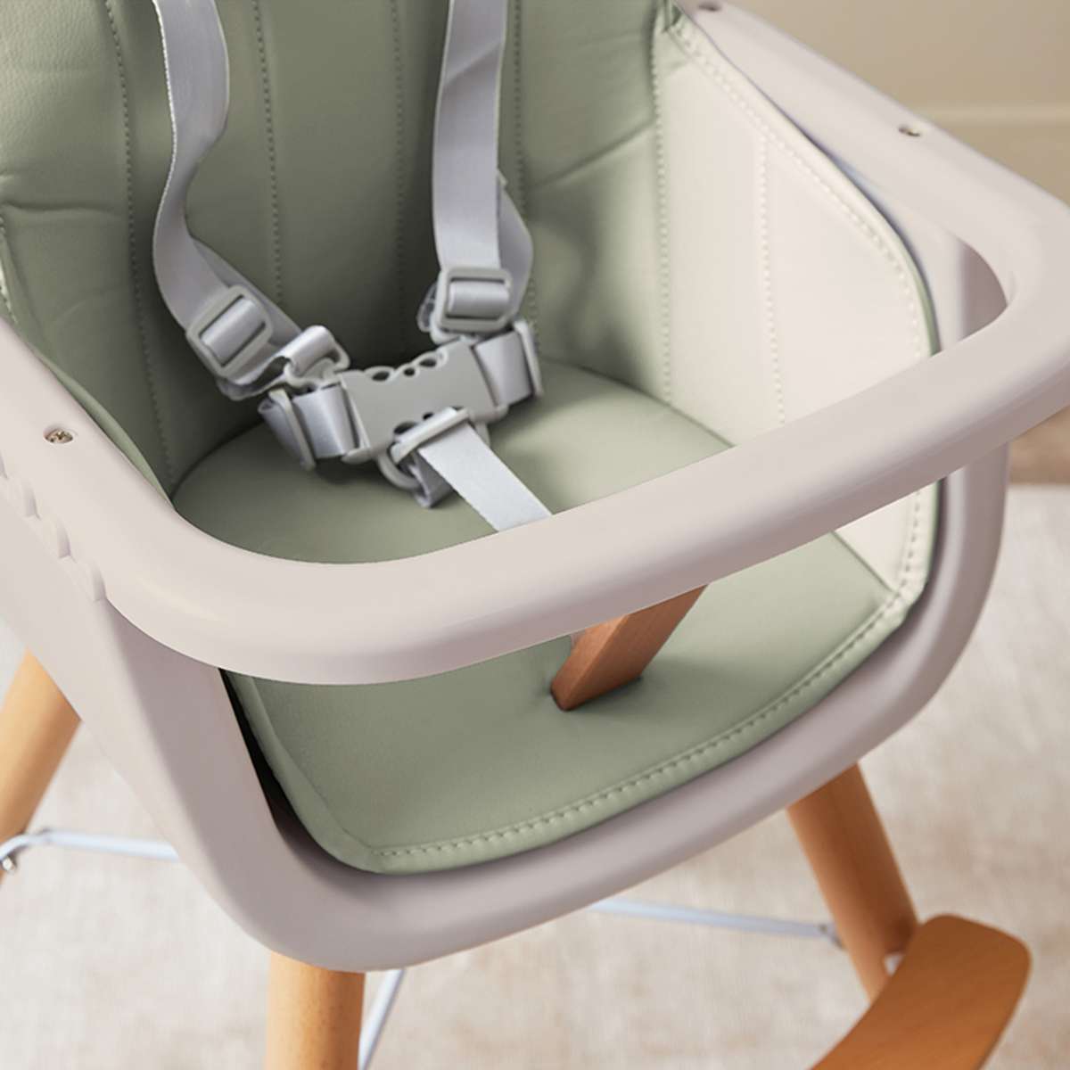 Jenson Natural Highchair - Sage Green - Mocka New Zealand