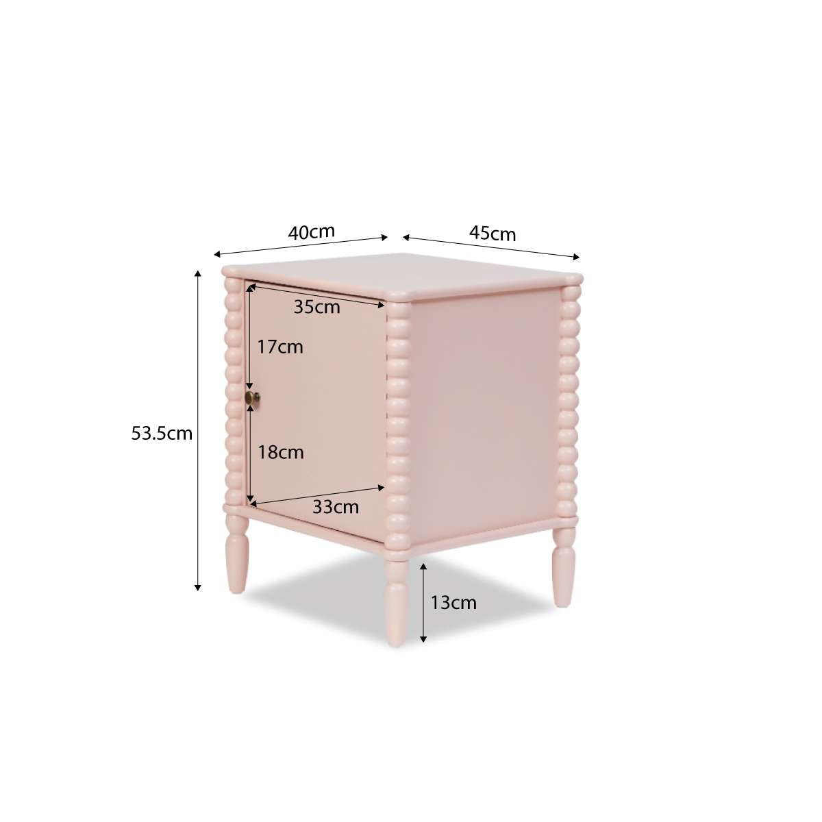 Betti Bobbin Bedside Table - Pink - Mocka New Zealand