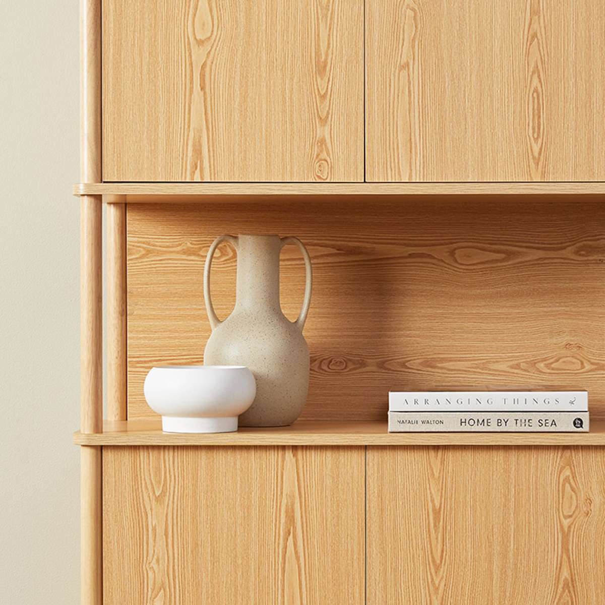 Eden Tall Shelf With Storage - Natural - Mocka New Zealand