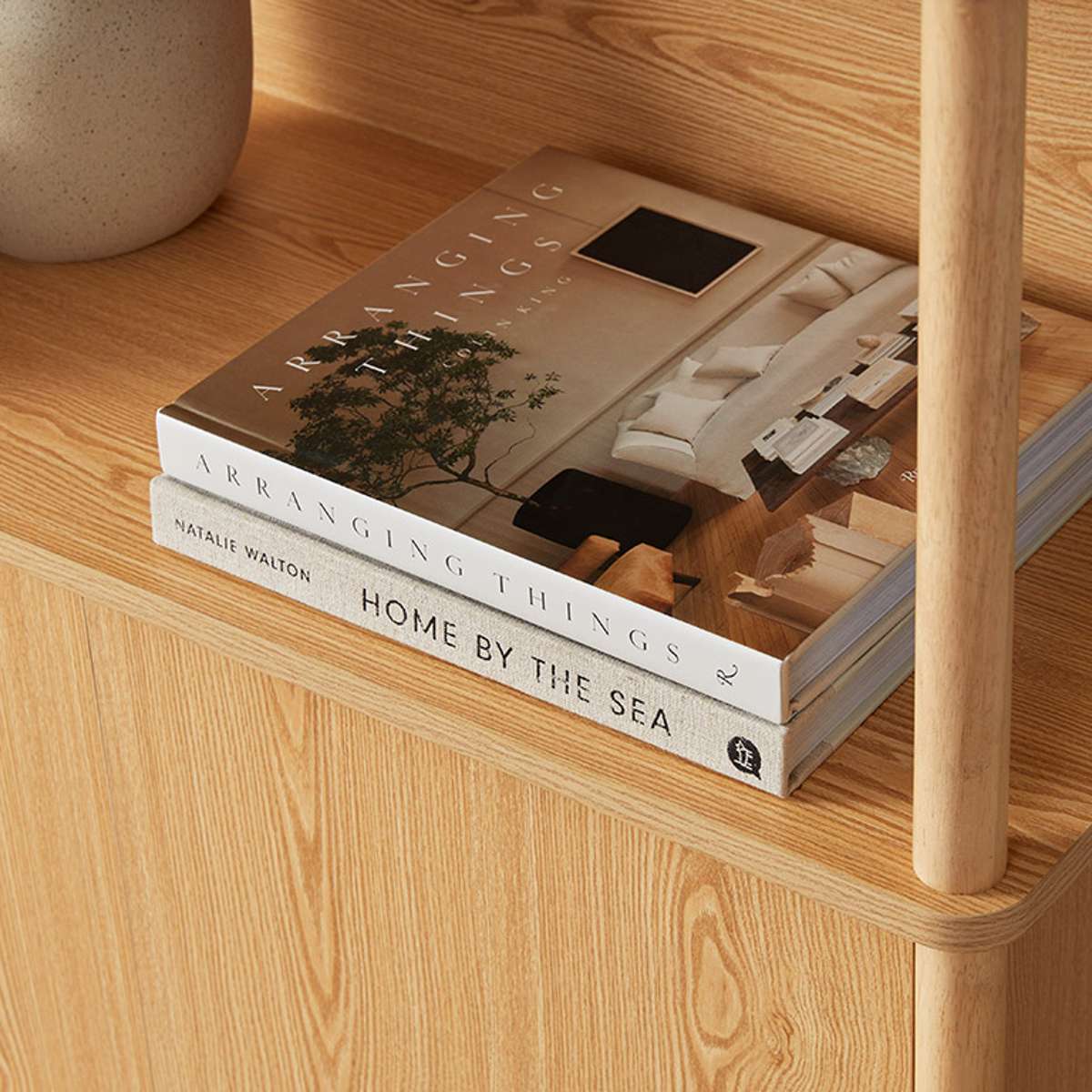 Eden Tall Shelf With Storage - Natural - Mocka New Zealand