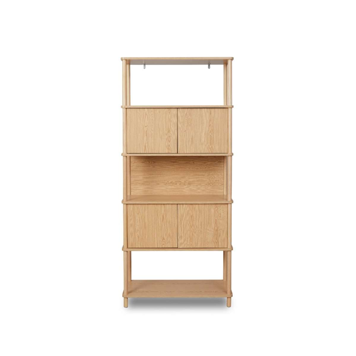 Eden Tall Shelf With Storage - Natural - Mocka New Zealand