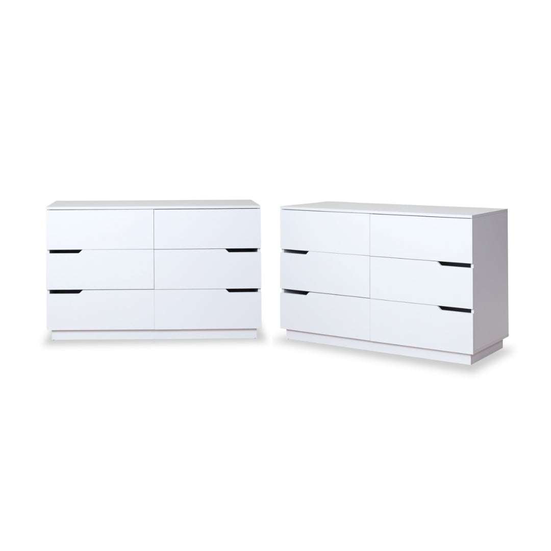 Zack Six Drawer - White Bundle - Mocka New Zealand